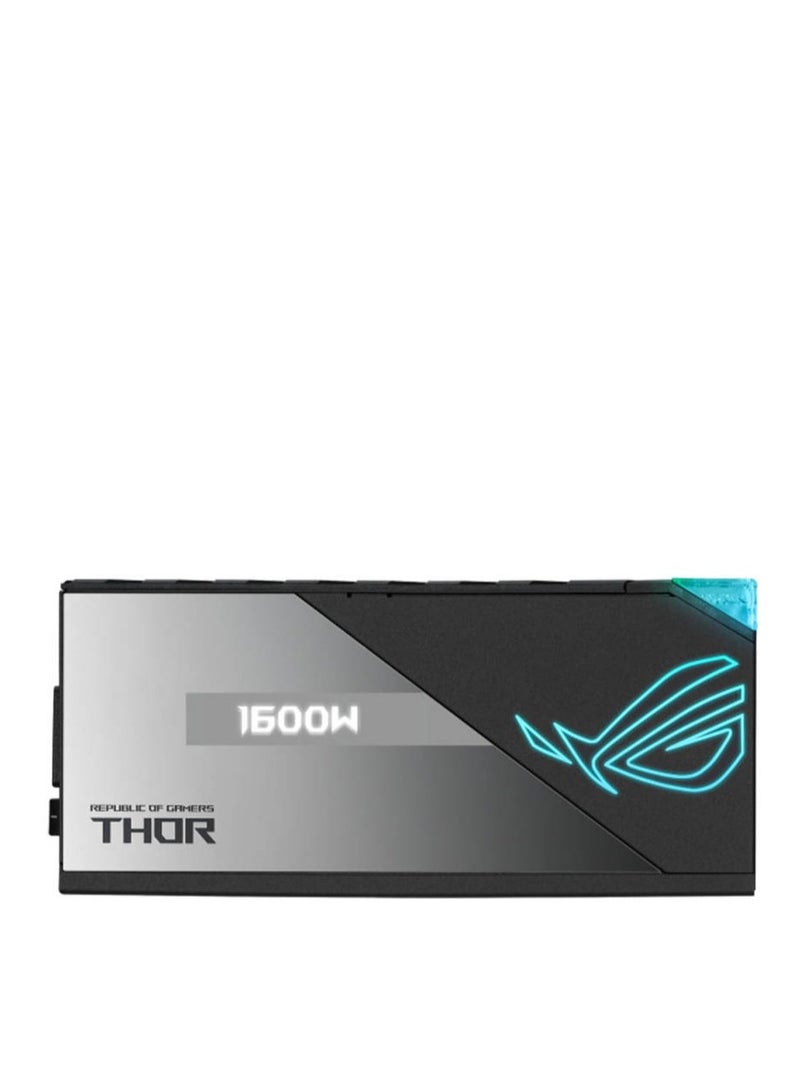 Rog Thor 1600W ATX Power Supply Unit, With Aura Sync & OLED Display, 1600W Power, 80 Plus Titanium Certification, 135mm PWM Fan, 0dB Cooling, Modular Black