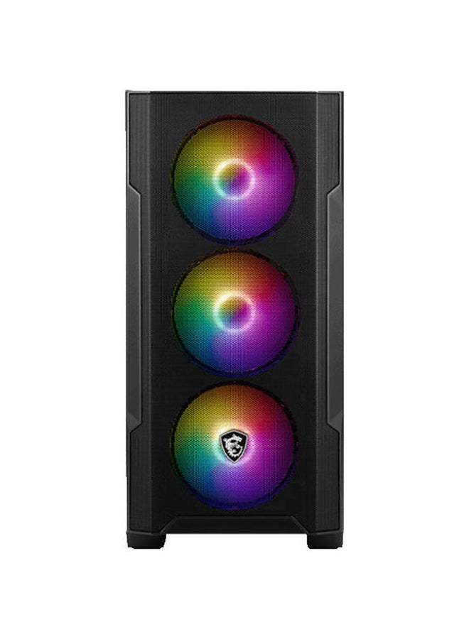 MAG FORGE M100R Micro ATX Tower Gaming PC Case, Tempered Glass Panel, 4 x 120mm ARGB Fans, Up to 240mm Radiator Support, USB 3.2 Gen 1 Type-A, Magnetic Dust Filter, 306-7G20R21-809 Black