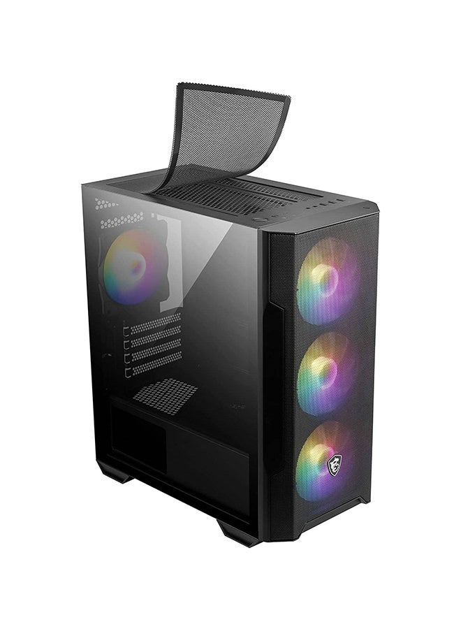 MAG FORGE M100R Micro ATX Tower Gaming PC Case, Tempered Glass Panel, 4 x 120mm ARGB Fans, Up to 240mm Radiator Support, USB 3.2 Gen 1 Type-A, Magnetic Dust Filter, 306-7G20R21-809 Black