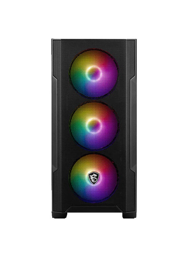 MAG Forge M100A Micro ATX Tower Case, Up to 240mm Radiator Support, 4 x 120mm Pre-Installed Auto-RGB Fans, Side Window & Front Mesh Panel, 2 x USB 2.0, 2 x USB 2 Gen 1, 306-7G20A21-809 Black