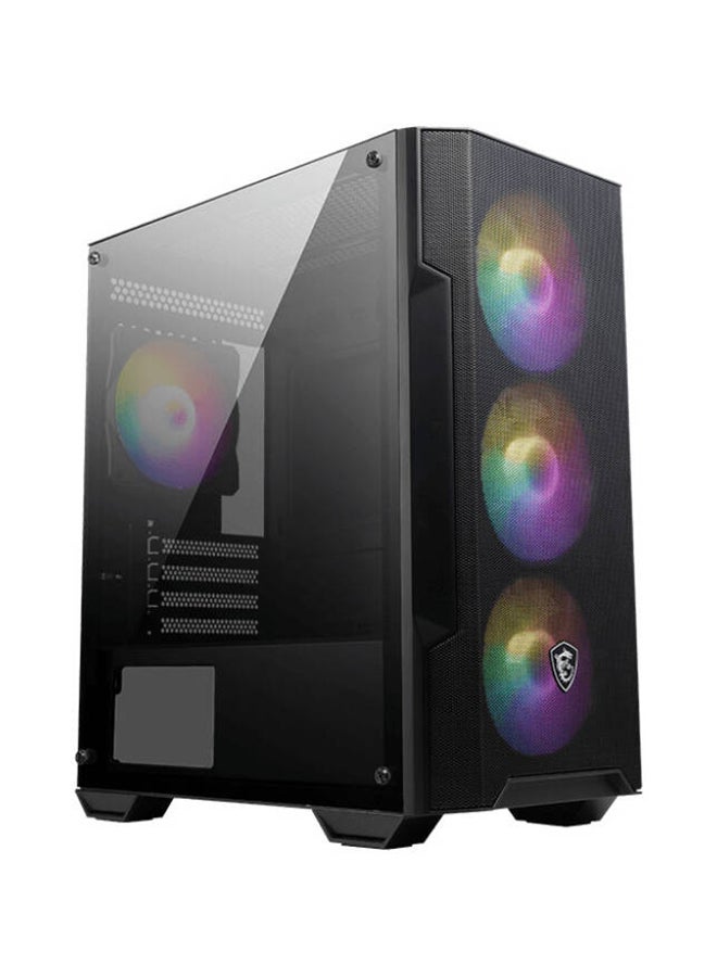 MAG Forge M100A Micro ATX Tower Case, Up to 240mm Radiator Support, 4 x 120mm Pre-Installed Auto-RGB Fans, Side Window & Front Mesh Panel, 2 x USB 2.0, 2 x USB 2 Gen 1, 306-7G20A21-809 Black