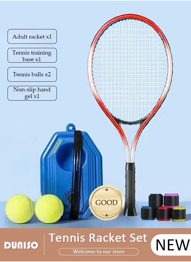 Single Tennis Racket Set for Student Training Tennis and Beginners of 1 Tennis Racquet Lightweight Including 2 Tennis Balls 1 Non-slip Hand Glue 1 Tennis Bag and 1 Water Injection Base