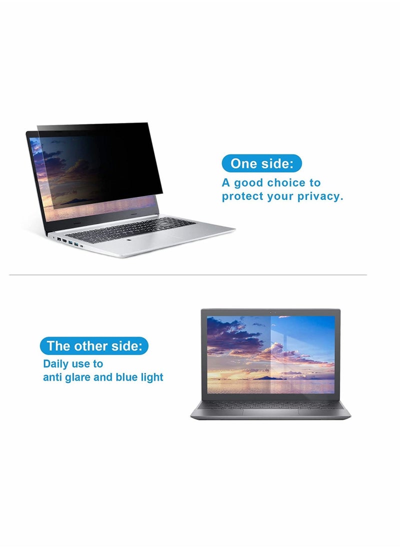 15.6 Inch Laptop Privacy Screen Filter Anti Blue Light Screen Protector, Compatible with HP Dell Asus Acer Sony Samsung Lenovo Toshiba,16:9 Removable Aspect Ratio Screen Filter Laptop Privacy