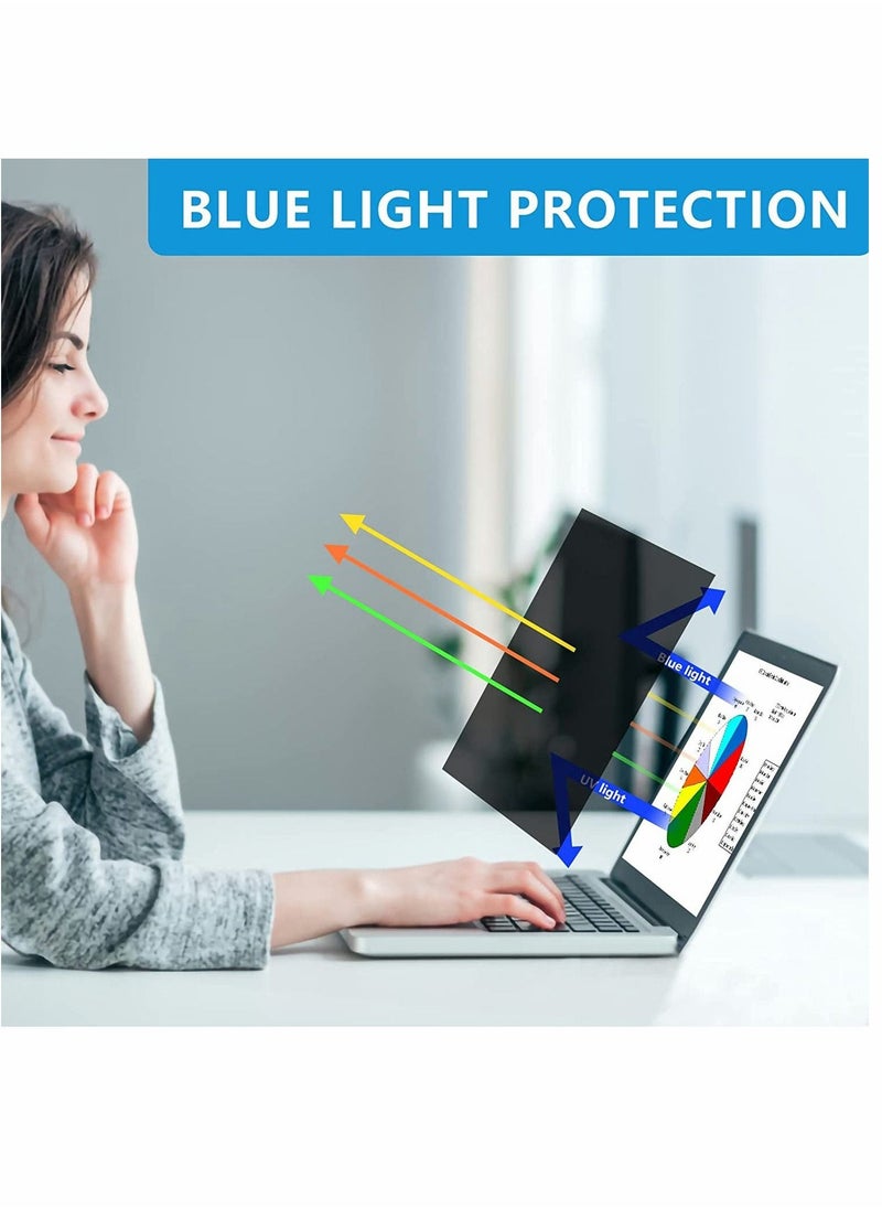 15.6 Inch Laptop Privacy Screen Filter Anti Blue Light Screen Protector, Compatible with HP Dell Asus Acer Sony Samsung Lenovo Toshiba,16:9 Removable Aspect Ratio Screen Filter Laptop Privacy