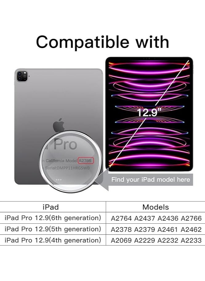 Screen Protector for iPad Pro 12.9-Inch, 2022/2021/2020 (6th/5th/4th Generation) with Camera Lens Protector, Tempered Glass Film HD Anti-Scratch, Support Pencil & Face ID, 2-Pack Each