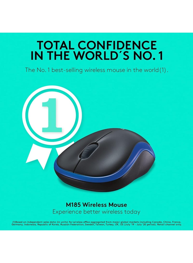 Logitech M185 Wireless Mouse Blue