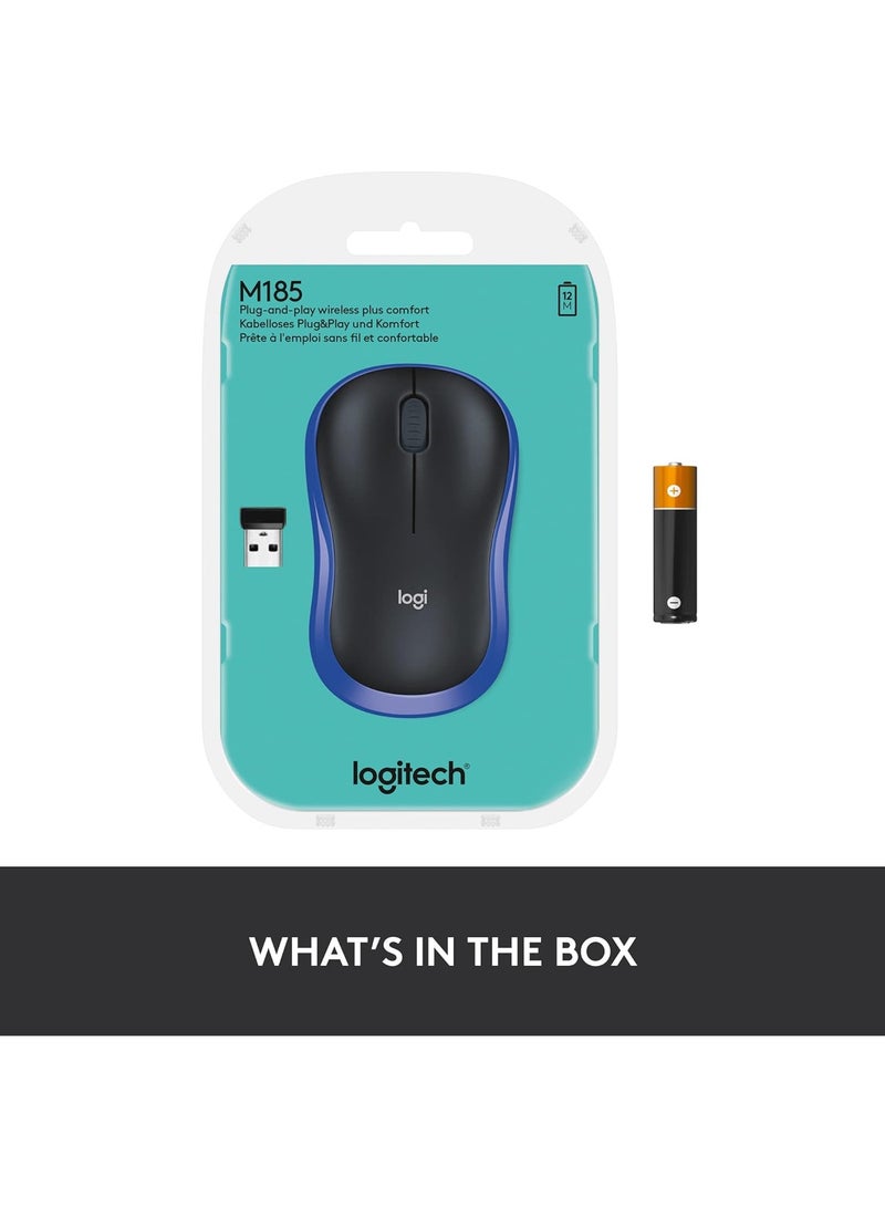 Logitech M185 Wireless Mouse Blue