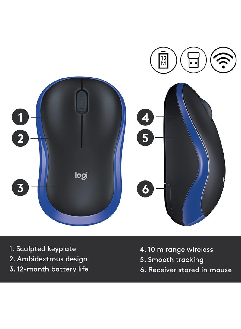 Logitech M185 Wireless Mouse Blue