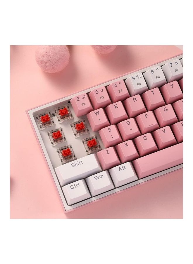 K617 FIZZ 60% Wired RGB Gaming Keyboard, 61 Keys Compact Mechanical Keyboard w/ White & Pink Mixed-Colored Keycaps, Linear Red Switch, Pro Driver Support