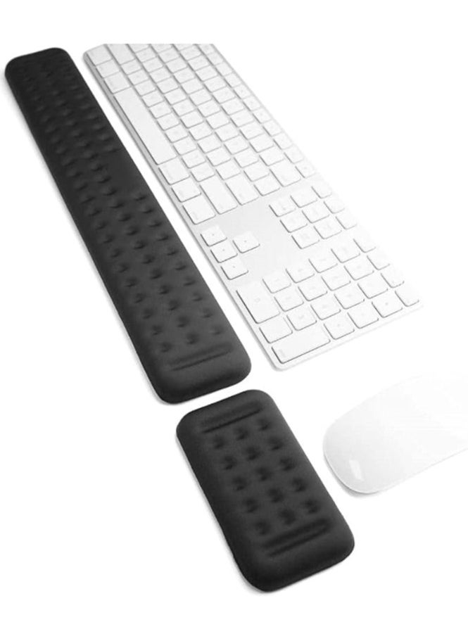 Memory Foam Keyboard and Mouse Wrist Rest Pad, Ergonomic Rest, Support Support, Pain Relief Easy Typing for Desktop Computer, Home, Office Laptop