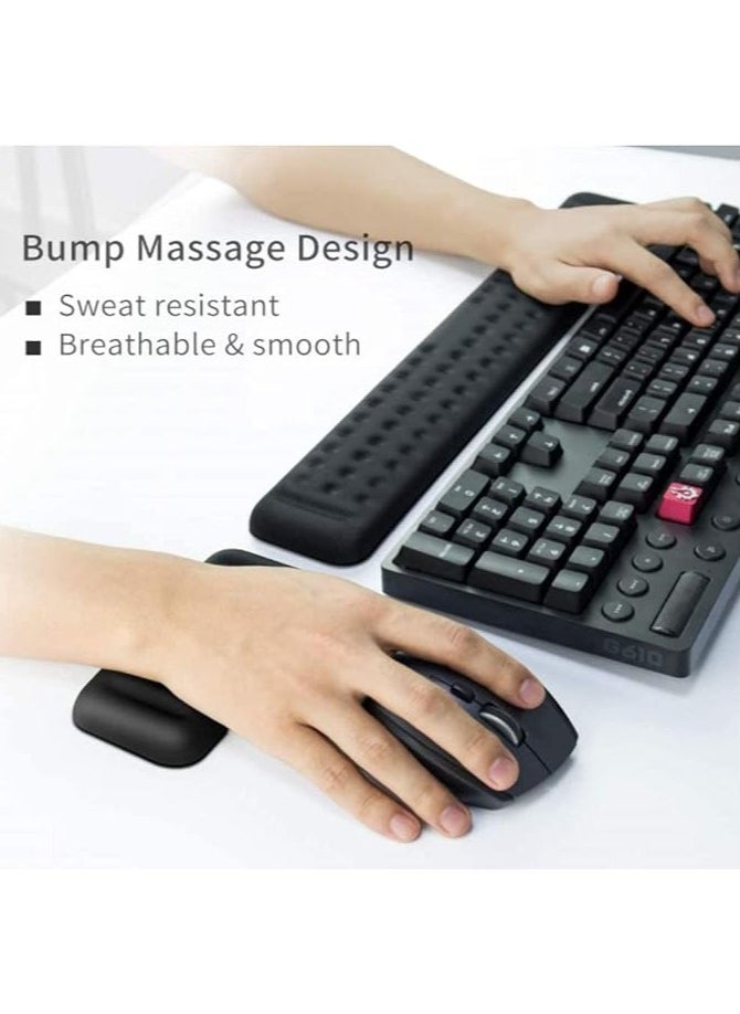 Memory Foam Keyboard and Mouse Wrist Rest Pad, Ergonomic Rest, Support Support, Pain Relief Easy Typing for Desktop Computer, Home, Office Laptop