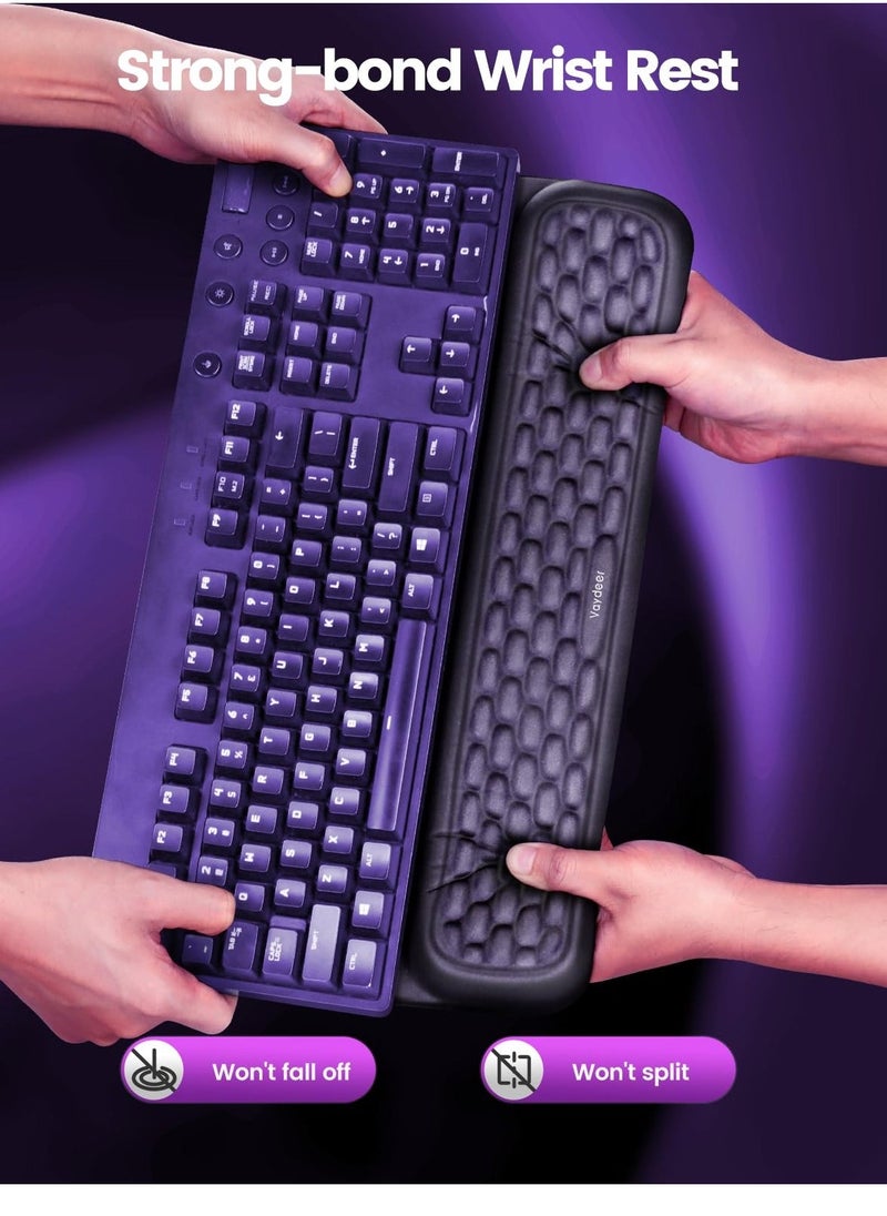 Keyboard Wrist Rest, Full Mechanical Keyboard Support Pad, Desk Ergonomic Cushion for Computer Typing Office Work Home Gaming, Soft Memory Foam Relief Repair Arm Palm Hand Wrist Pain Gift