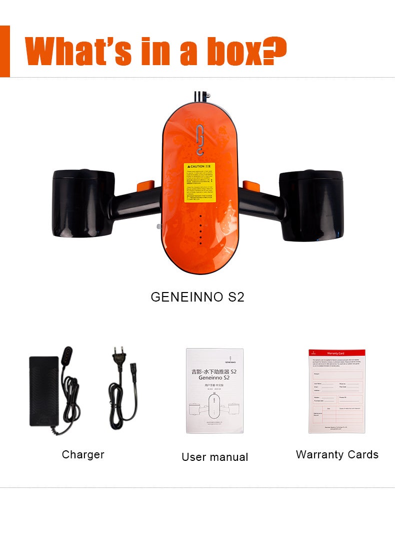 Underwater Scooter with 2-Speed and Action Camera Mount for Water Sea Sports Swimming Pool & Diving Surfboard Snorkeling(S2 Scooter)