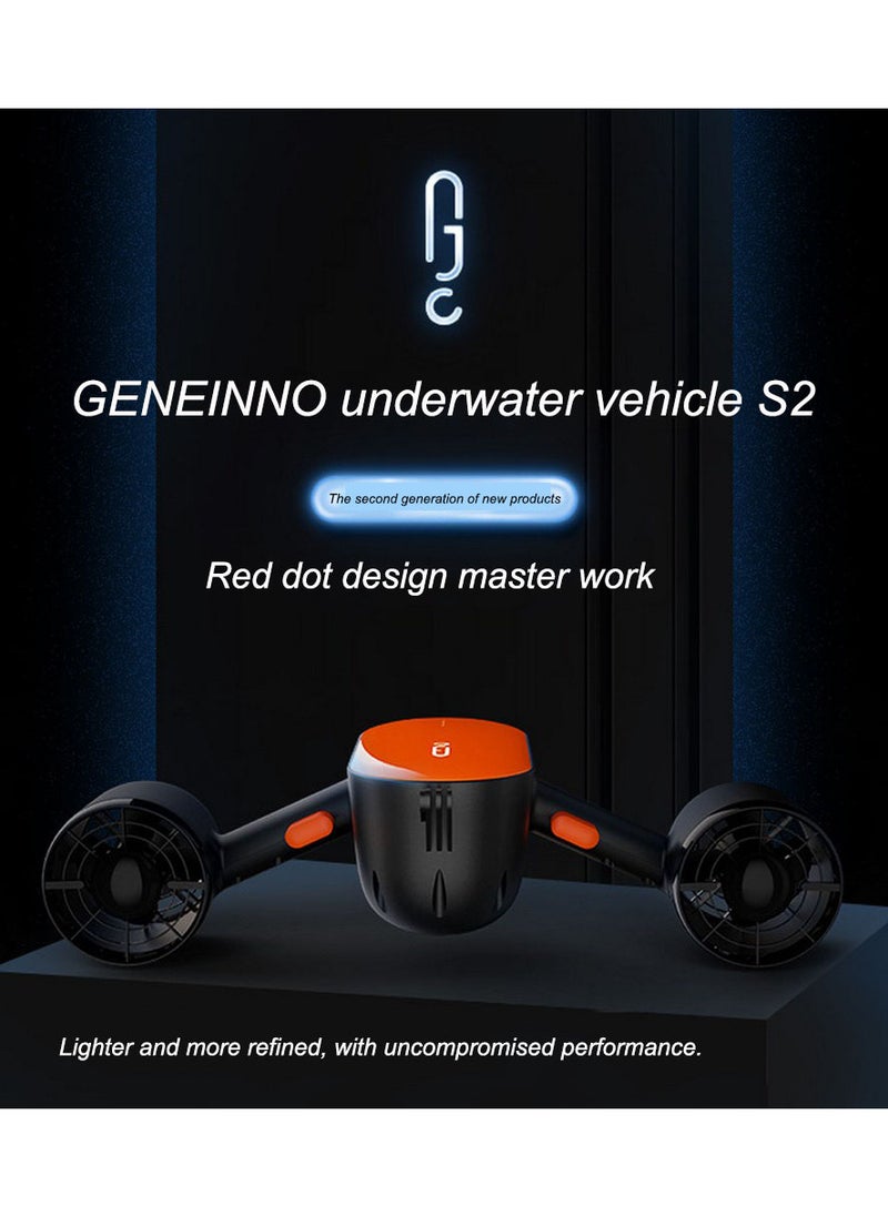Underwater Scooter with 2-Speed and Action Camera Mount for Water Sea Sports Swimming Pool & Diving Surfboard Snorkeling(S2 Scooter)