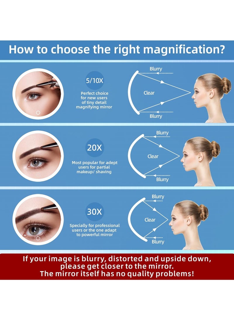 Magnifying Mirror with Light 30X, Large 6