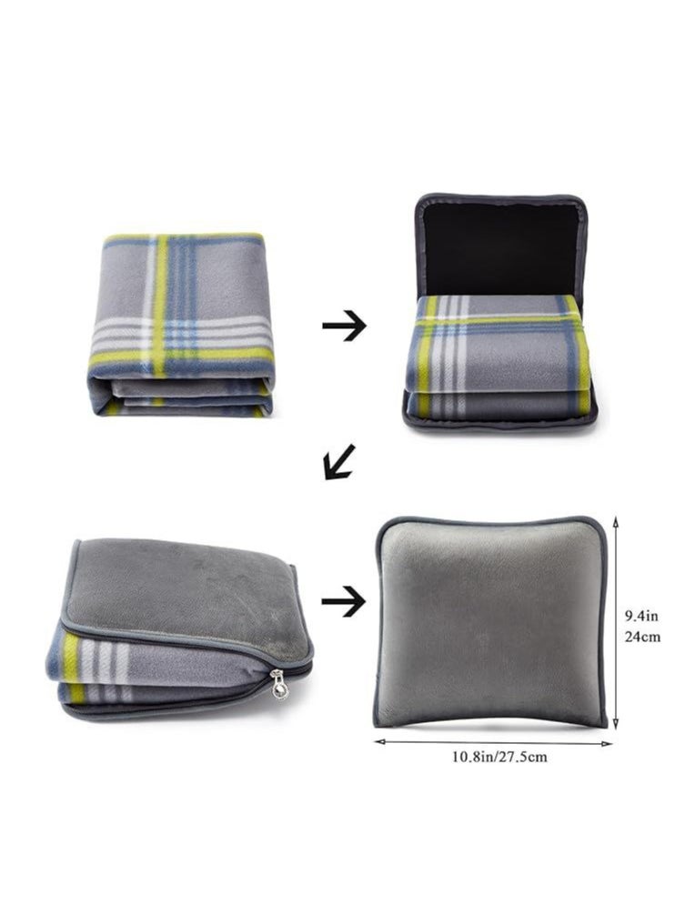 Portable Travel Blanket Airplane Compact With Bag, Fleece Throw Blanket Cozy Soft For Camping Train 60