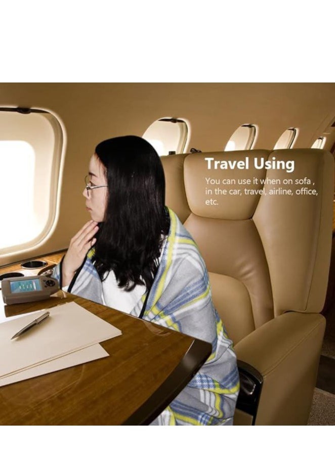 Portable Travel Blanket Airplane Compact With Bag, Fleece Throw Blanket Cozy Soft For Camping Train 60