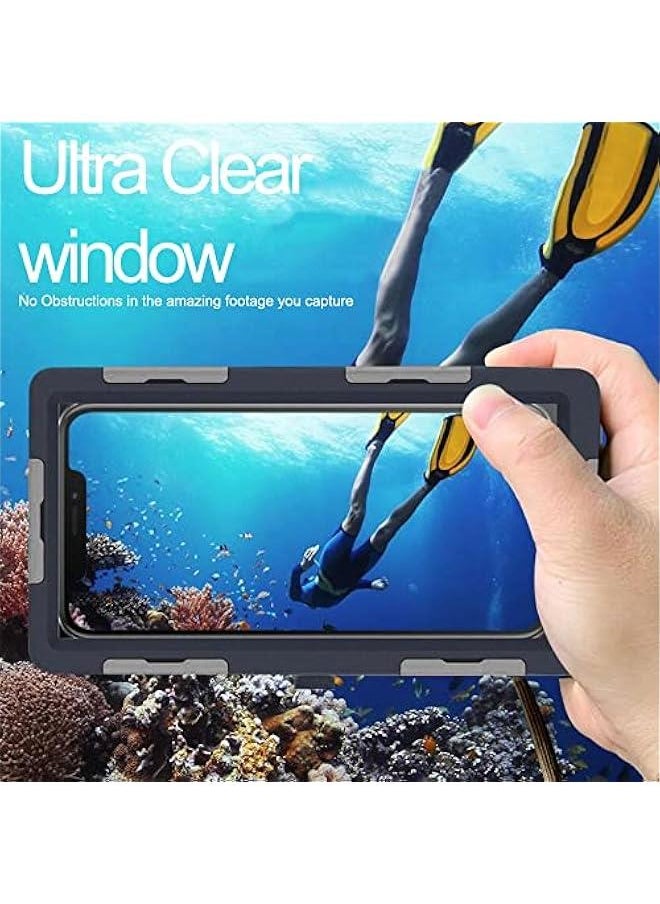 4.7-6.9 inch Extreme Waterproof Underwater Diving Snorkel Phone Case Compatible with All iPhone (Max, Plus, S), Samsung, LG, Google, Android Up to 50Ft, 15M with Lanyard for Bigger Screens