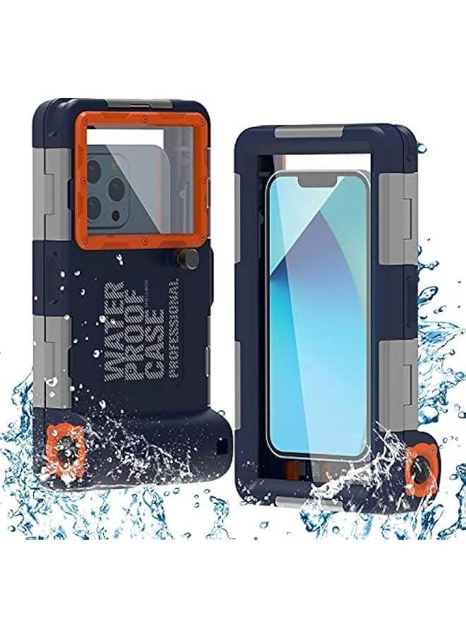 4.7-6.9 inch Extreme Waterproof Underwater Diving Snorkel Phone Case Compatible with All iPhone (Max, Plus, S), Samsung, LG, Google, Android Up to 50Ft, 15M with Lanyard for Bigger Screens