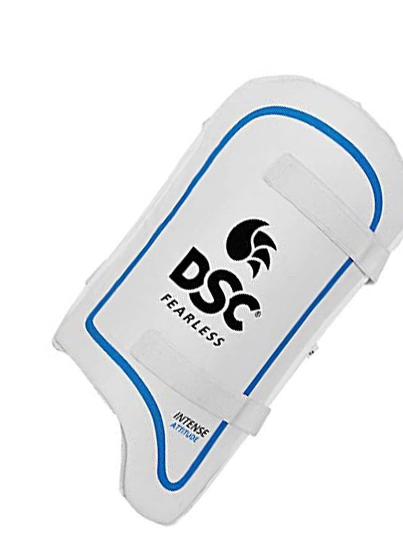 Intense Attitude Cricket Thigh Pad | Size: Boys RH | Material: Leather | Low Density Foam Inside | With Elasticated Straps | Fully Adjustable Components | High-Density Foam Inside