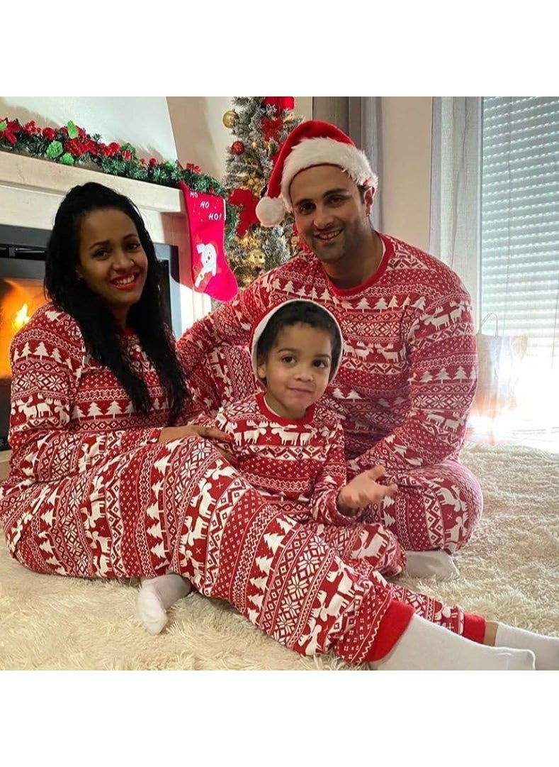 Christmas Family Matching Pajamas Classical Nightwear Sleepwear Sets Long Sleeve Pjs for for Adults Kids and Baby Holiday Xmas Sleepwear Set (Baby Unisex)