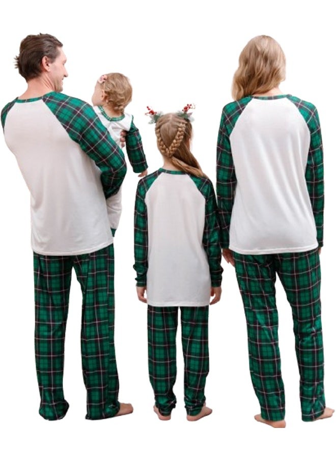 Children's Family Matching Pajamas Holiday Matching Clothing Long-Sleeved Parent-Child Pajamas for Home Suitable for Women Men Children and Pets (Baby Size)