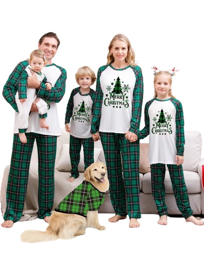 Children's Family Matching Pajamas Holiday Matching Clothing Long-Sleeved Parent-Child Pajamas for Home Suitable for Women Men Children and Pets (Baby Size)