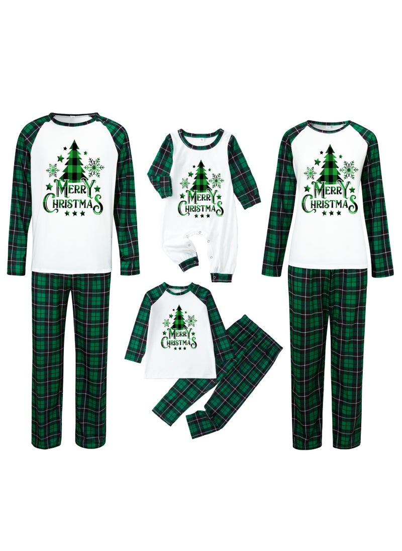 Children's Family Matching Pajamas Holiday Matching Clothing Long-Sleeved Parent-Child Pajamas for Home Suitable for Women Men Children and Pets (Baby Size)