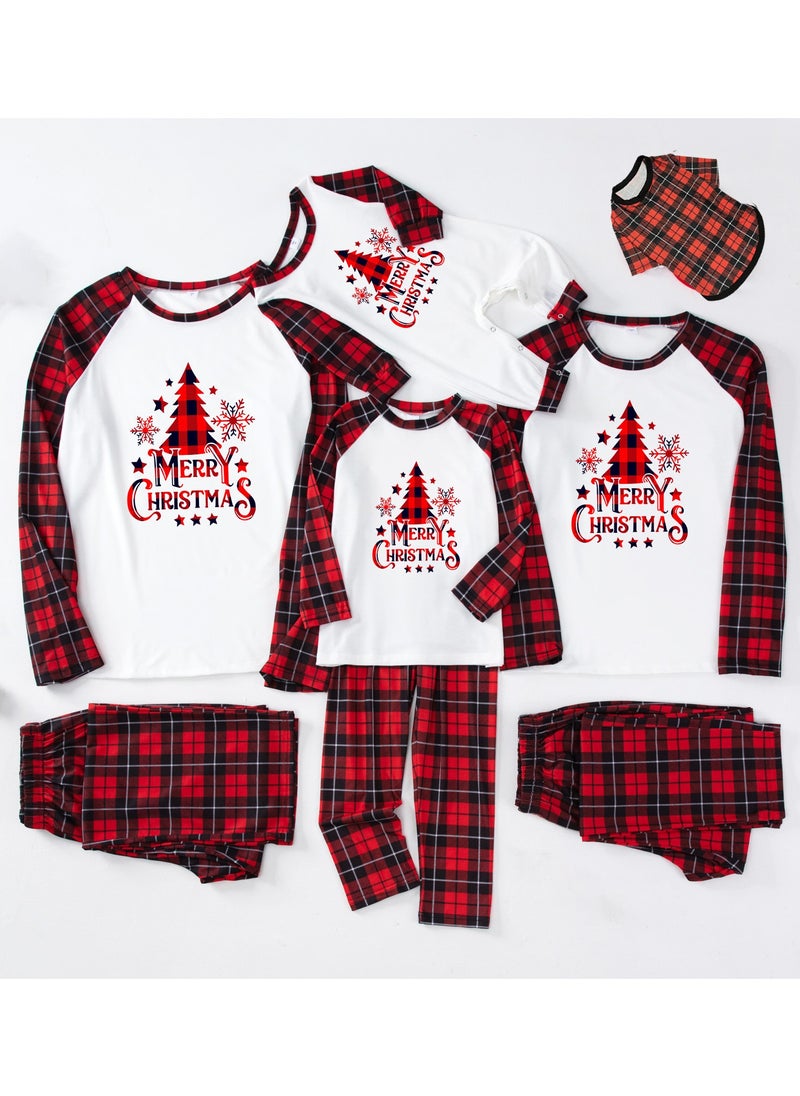 Children's Family Matching Pajamas Holiday Matching Clothing Long-Sleeved Parent-Child Pajamas for Home Suitable for Women Men Children and Pets Christmas (Baby Size)