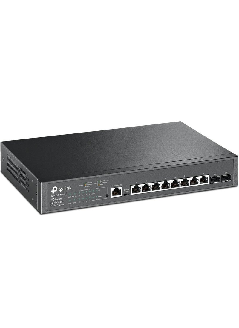 T2500G-10MPS Jet Stream 8-Port Gigabit L2 Managed PoE+ Switch with 2 SFP Slots
