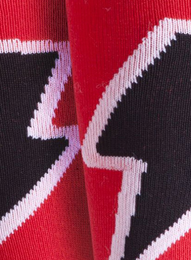 Pair Of 2 No Rules Knitted Socks Red/Black/White