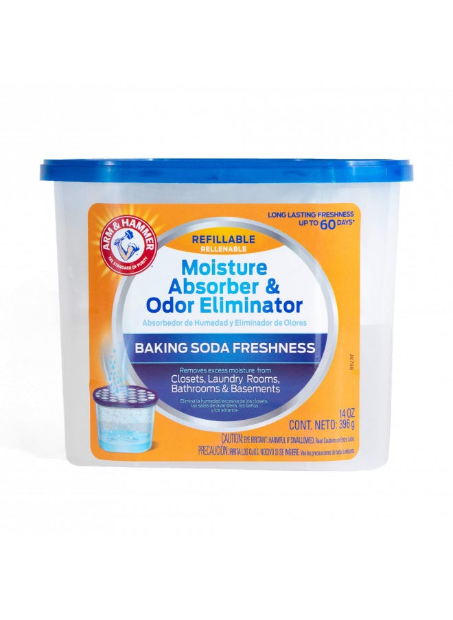 Arm & Hammer Fragrance Free Refillable Moisture Absorber and Odor Eliminator 14 oz. Tub