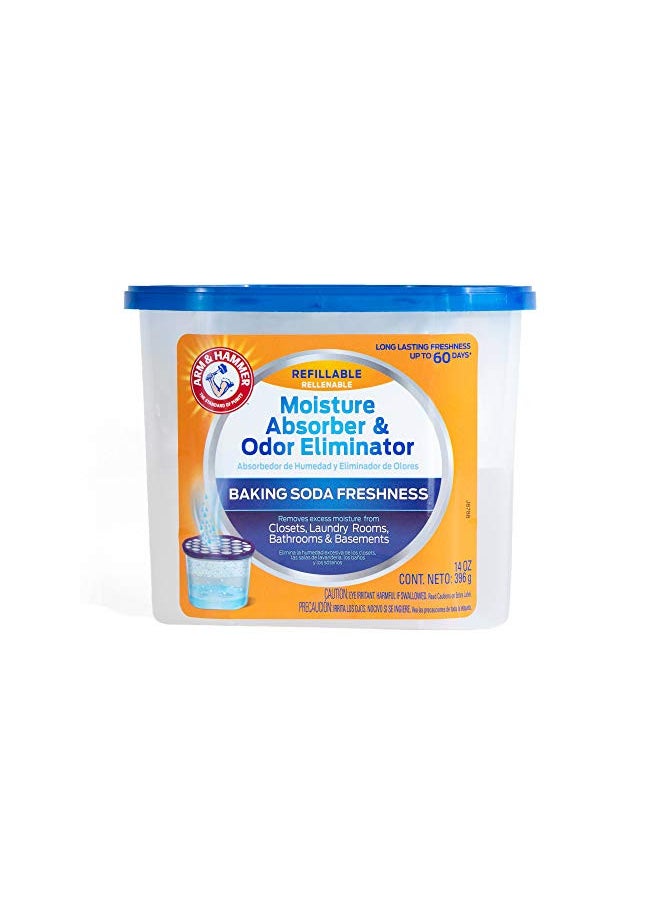 Arm & Hammer Fragrance Free Refillable Moisture Absorber and Odor Eliminator 14 oz. Tub