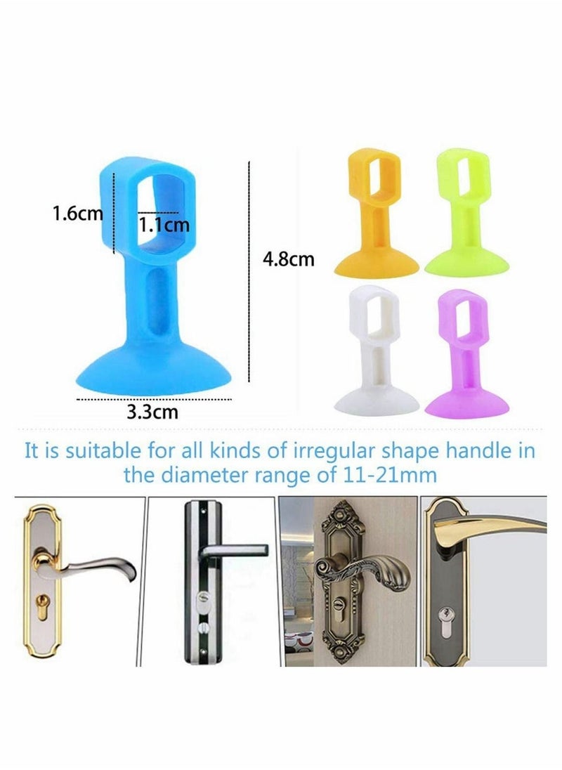 Basic Outline Door Stop Buffer Bumper Clear Rubber Door stopper Easy to Install Silicone Lever Door Handle Stopper Protect Walls Glass and Furniture from Damage Door Slam Stoppers pack of 10