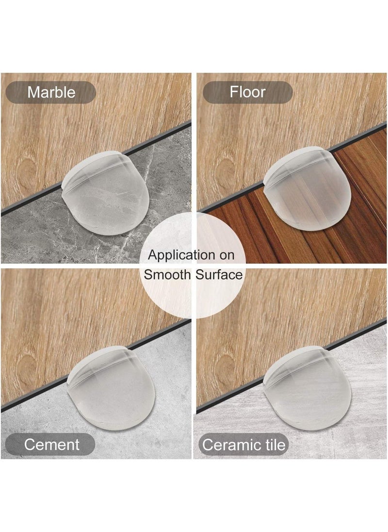 Doorstop, Wall Protection Self-Adhesive Door Stopper for Door Buffer Floor Stop Shock Absorbent Wall Bumper for The Home and Office Wall Protector - Clear 4pcs