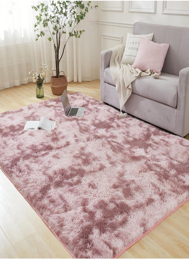 Modern Style Area Rug Non-Slip Super Soft Touch Living Room Bedroom Kitchen Decoration Of Carpet Floor Rug Fluffy Long Pile Rectangular 140x200cm