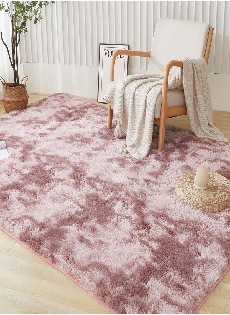 Modern Style Area Rug Non-Slip Super Soft Touch Living Room Bedroom Kitchen Decoration Of Carpet Floor Rug Fluffy Long Pile Rectangular 140x200cm