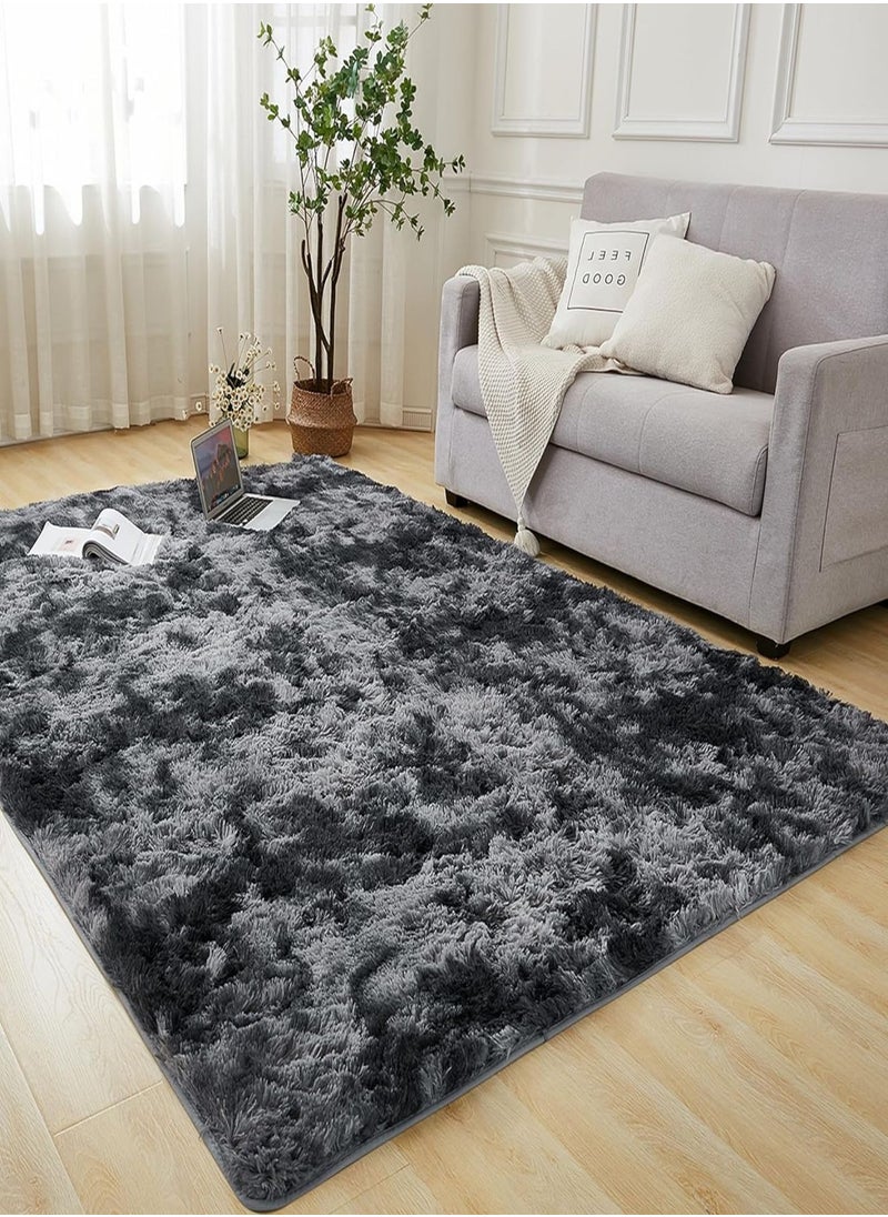 Modern Style Area Rug Non-Slip Super Soft Touch Living Room Bedroom Kitchen Decoration Of Carpet Floor Rug Fluffy Long Pile Rectangular 140x200cm