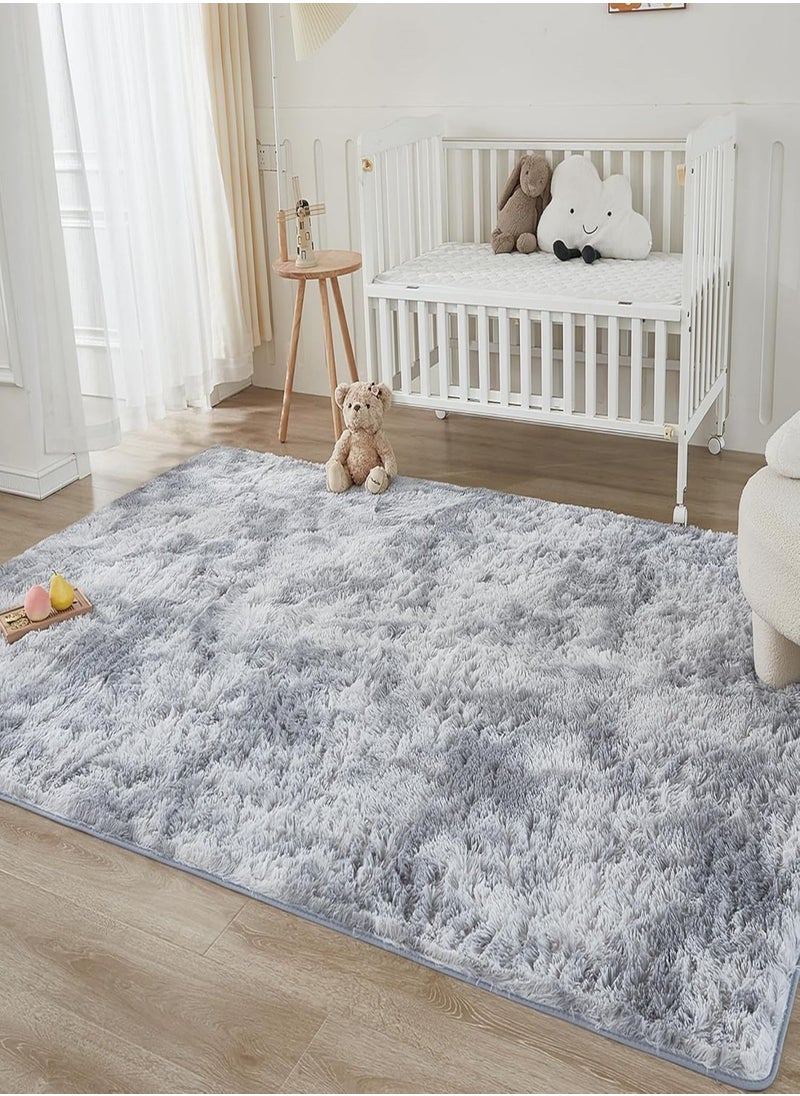 Modern Style Area Rug Non-Slip Super Soft Touch Living Room Bedroom Kitchen Decoration Of Carpet Floor Rug Fluffy Long Pile Rectangular 140x200cm