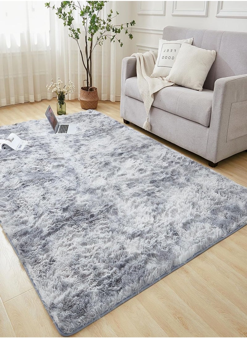 Modern Style Area Rug Non-Slip Super Soft Touch Living Room Bedroom Kitchen Decoration Of Carpet Floor Rug Fluffy Long Pile Rectangular 140x200cm