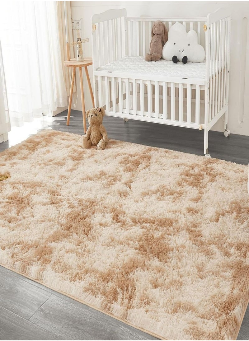 Modern Style Area Rug Non-Slip Super Soft Touch Living Room Bedroom Kitchen Decoration Of Carpet Floor Rug Fluffy Long Pile Rectangular 140x200cm