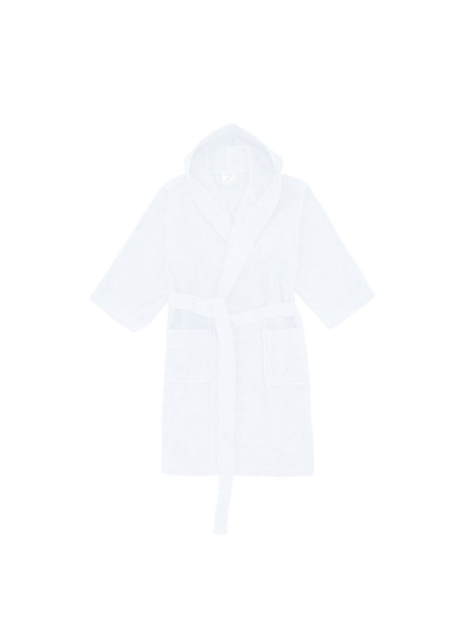 Daffodil (White) Premium 6 Year Kids Bathrobe(Set of 1) Terry Cotton, Highly Absorbent and Quick dry, Hotel and Spa Quality Bathrobe-400 Gsm