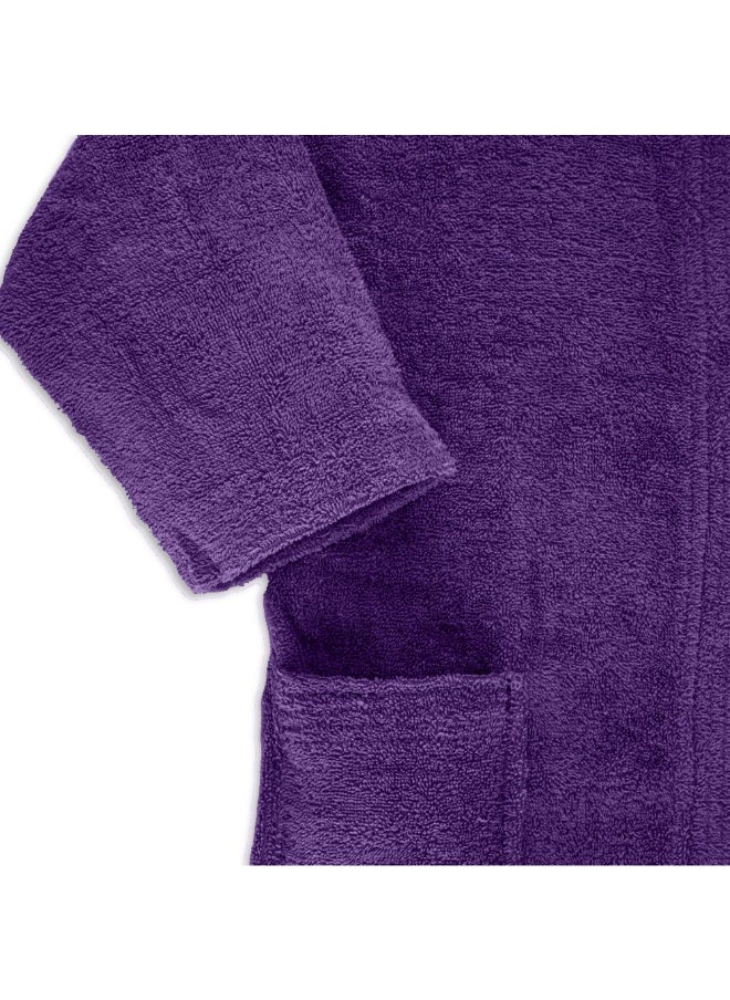 Daffodil (Purple) Premium 10 yr Kids Hooded Bathrobe Terry Cotton, Highly Absorbent and Quick dry, Hotel and Spa Quality Bathrobe for Boy and Girl-400 Gsm