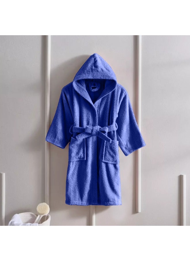 Daffodil (Navy Blue) Premium 8 yr Kids Hooded Bathrobe 100% Terry Cotton, Highly Absorbent and Quick dry, Hotel and Spa Quality Bathrobe for Boy and Girl-400 Gsm