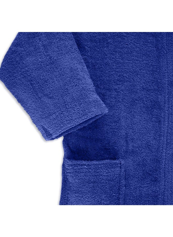 Daffodil (Navy Blue) Premium 8 yr Kids Hooded Bathrobe 100% Terry Cotton, Highly Absorbent and Quick dry, Hotel and Spa Quality Bathrobe for Boy and Girl-400 Gsm