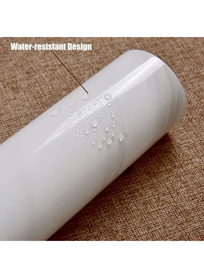 Marble Pattern Moisture Proof Removable Self Adhesive Wall Sticker White/Black