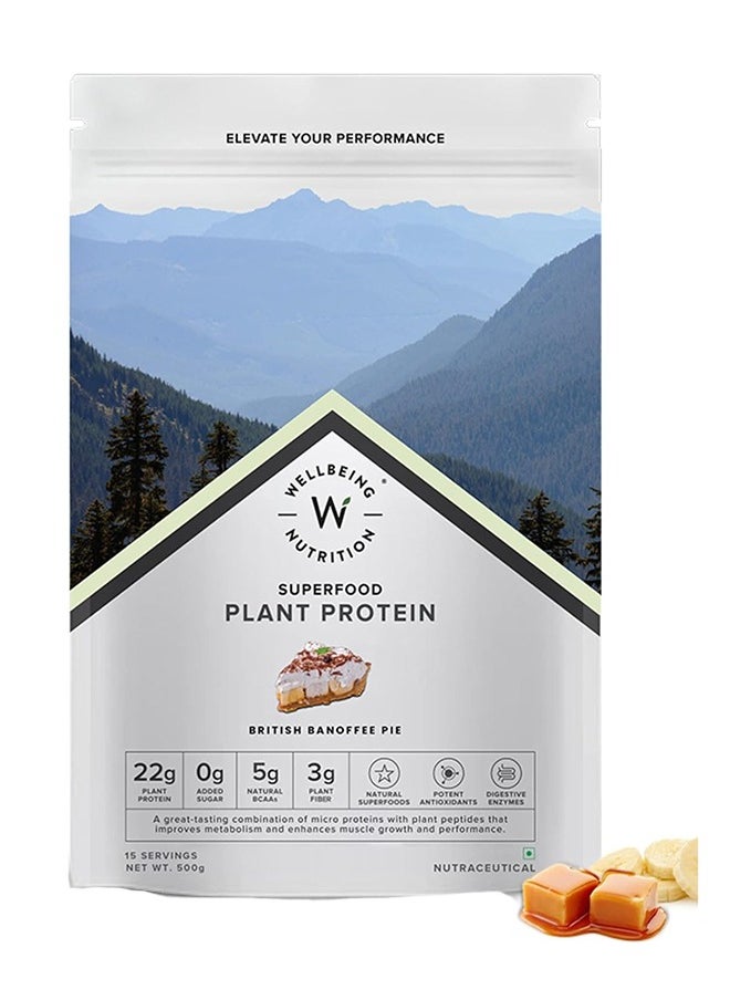 Organic Vegan Plant Protein Isolate Powder British Banoffee Pie 500 Gm