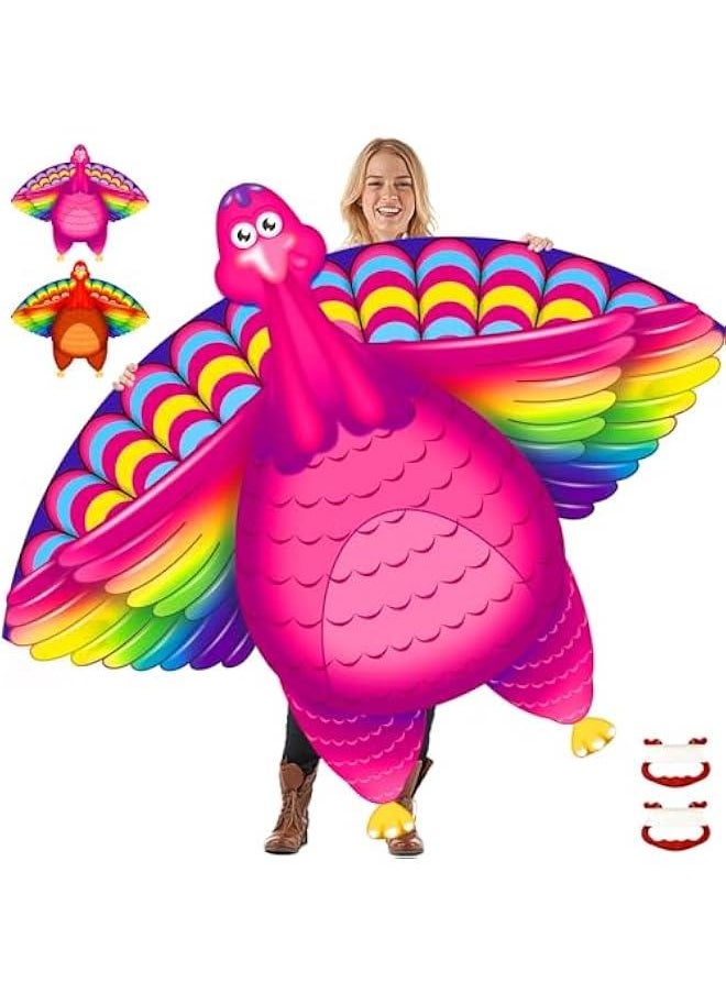 2 Pack Thanksgiving Decorations, 70 Large Kites for Adults Easy to Fly Big Thanksgiving Turkey Kites for Kids Ages 8-12 with 328FT Kite String for Beach Trip Park Gift Outdoor Games and Activities