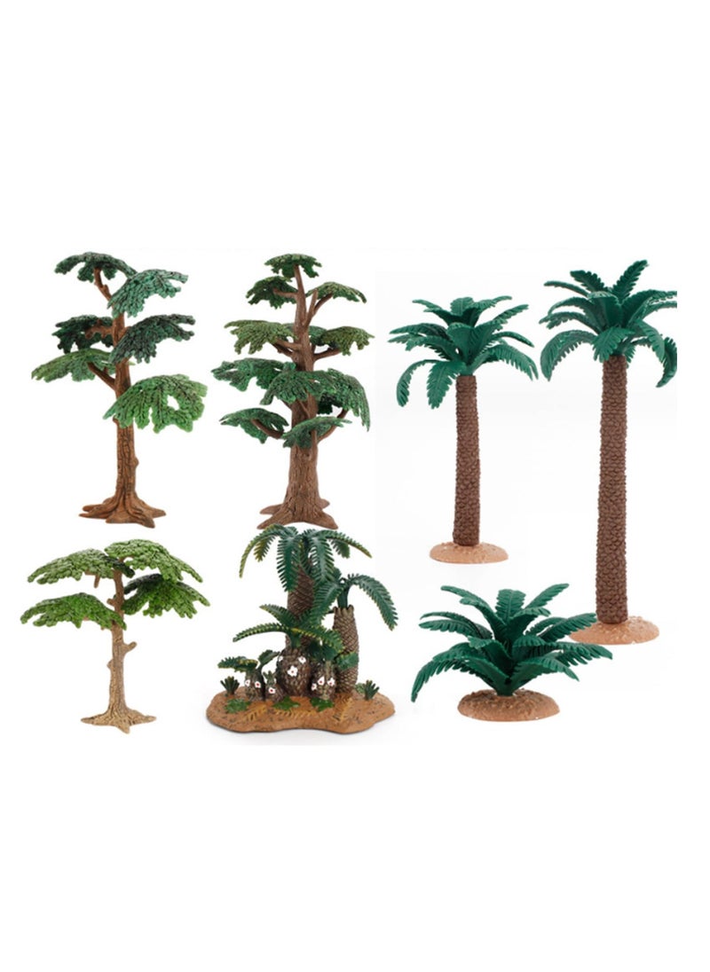 7PCS Model Trees, Simulation Miniature Trees DIY Craft Mini Palm Tree Realistic Plastic Palm Trees for Micro Landscape Model Railway Scenery,Fake Tree Train Decor