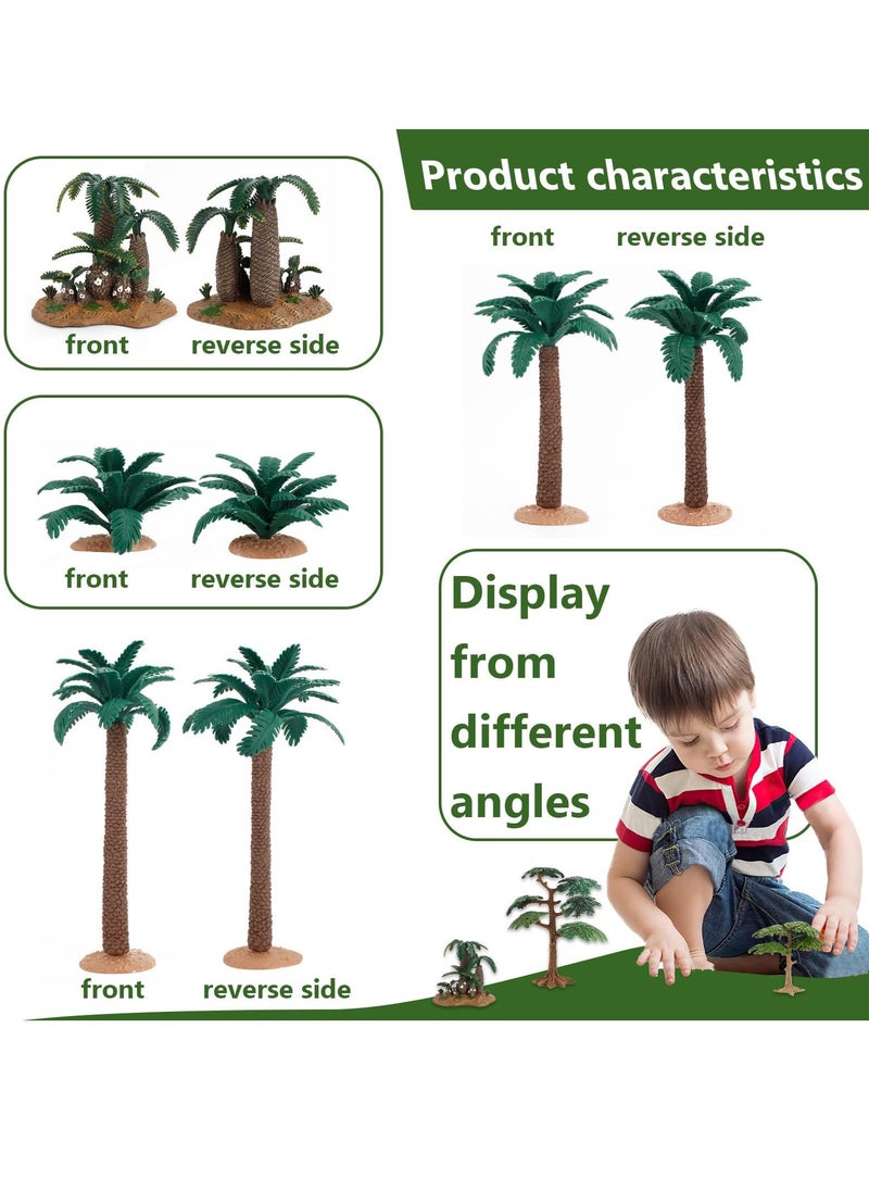 7PCS Model Trees, Simulation Miniature Trees DIY Craft Mini Palm Tree Realistic Plastic Palm Trees for Micro Landscape Model Railway Scenery,Fake Tree Train Decor